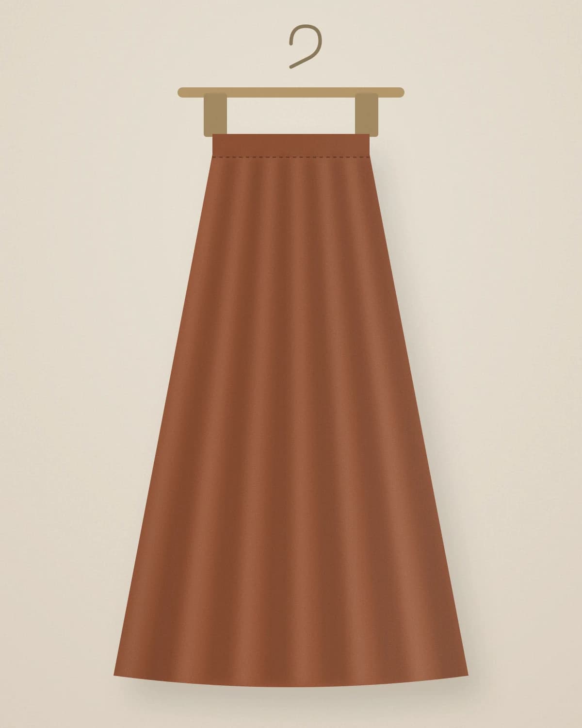Saia Midi Plissada Terracota